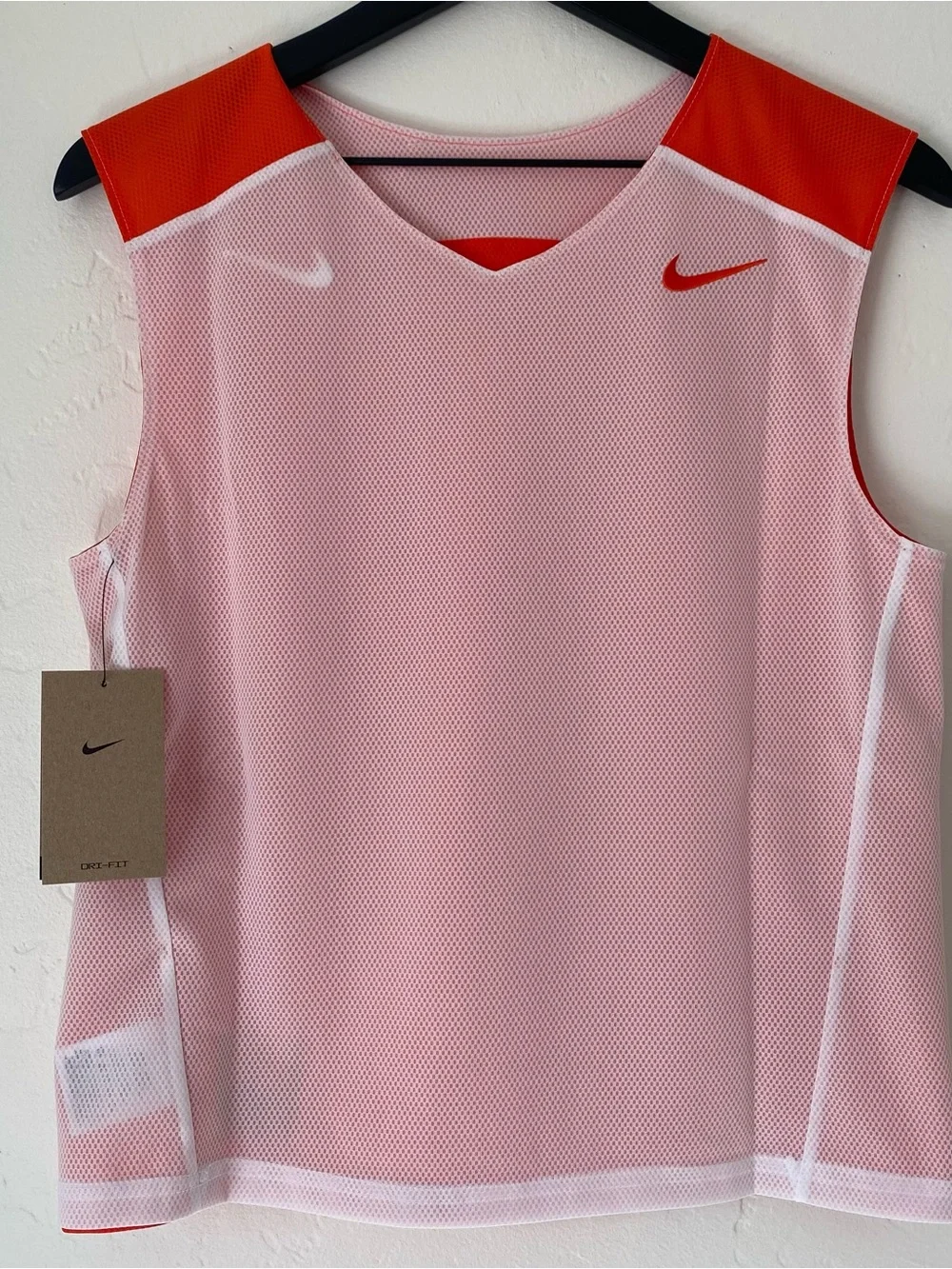 NWT Nike Reversible Orange/ White Athletic Mesh Jersey